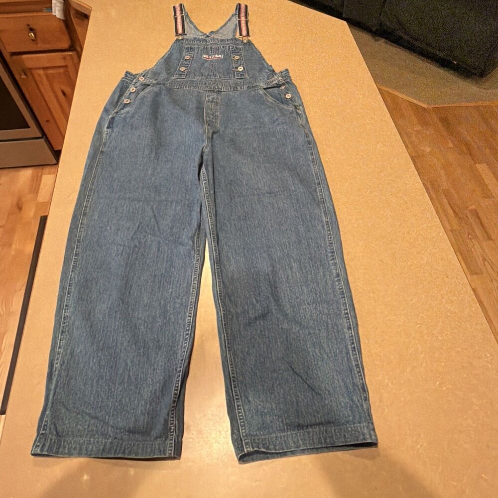 VTG BUM Equipment Jeans Denim Overalls Women’s 18 X-LARGE Y2K 90s Blue Carpenter